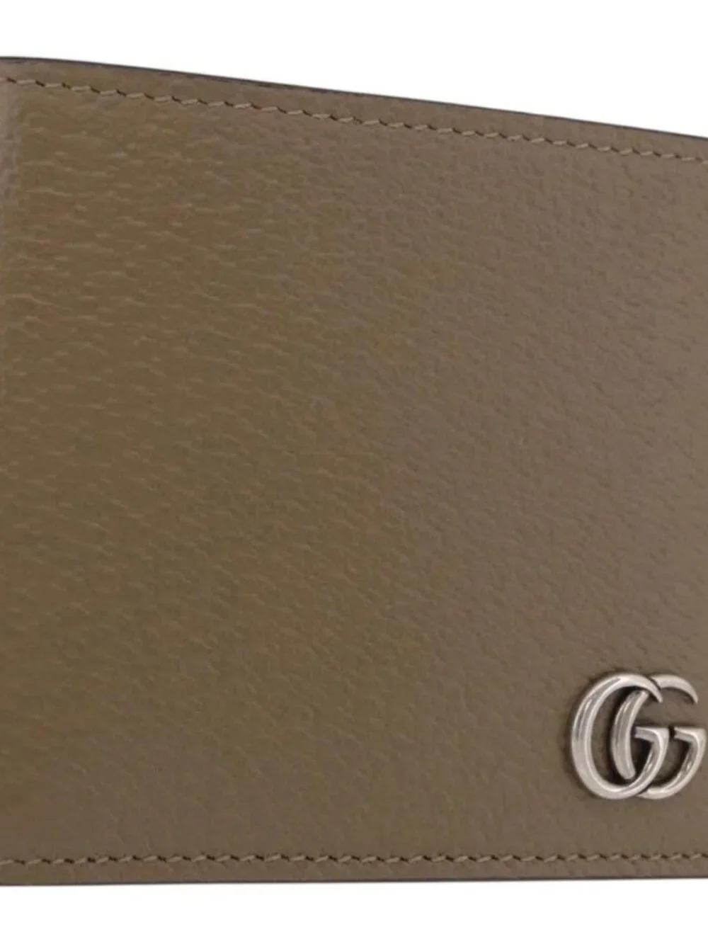 GUCCI GG Marmont Wallet Leather Beige Silver 428726 Auth 186156M